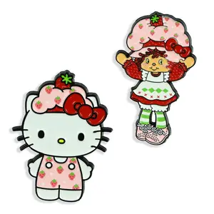 Hello Kitty X Strawberry Shortcake Enamel Lapel Pin 2-Pack Set