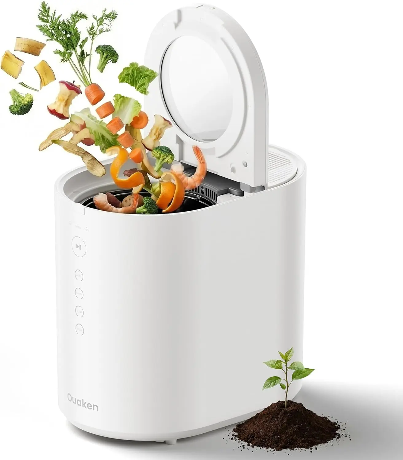 OK-255 Electric Composter for Kitchen 5.5L | 2026 New Smart Compost Bin with 5 Modes, Quiet, Odor-Free, Auto-Clean, Reduces Food Waste by 90%, Turns Waste Into Fertilizer