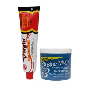 Virgin Hair Fertilizer 125g + Blue Magic Conditioner Hair Dress 12oz Combo | Deep Conditioning Set