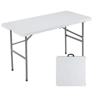 Sweetcrispy Heavy-Duty Folding Picnic Dining Table, Portable Indoor-Outdoor Furniture with Carrying Handle for Camping, Parties