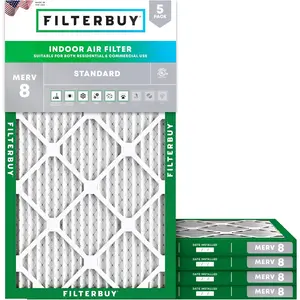 Filterbuy 18x36x1 Air Filter (5-Pack), Pleated MERV 8 Dust Defense HVAC AC Furnace Air Filters (Actual Size: 17.50 x 35.50 x 0.75 Inches)