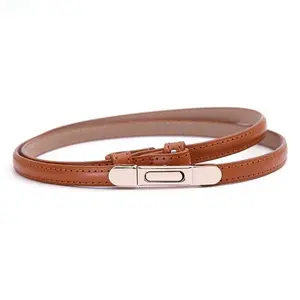 Elegant Slim Double-Wrap Polished Waist Cincher Belt in High-Quality Faux Leather