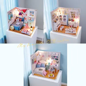 DIY Mini Wooden House Model Kit, Miniature Furniture, Stress Relief Creative Gift, Christmas Present, Includes English Manual, Recommended Age 14+, Made in China