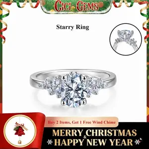 1.5CT Oval Cut Moissanite Halo Ring for Women D VVS1 18K Gold Plated Lab-Created Hypoallergenic Wedding Engagement Anniversary Gift Fine Jewelry