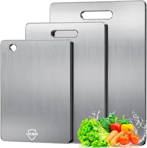 Titanium Cutting Board: Titanium Cutting Boards for Kitchen/ Non Toxic/ Double-Sided Food Grade Chopping Board for Outdoor Camping