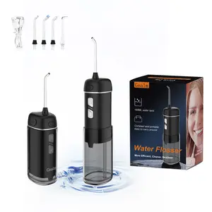 Gealm Oral Irrigators Pocket Water Flosser with 4 Nozzles IPX7 Waterproof Cordless Water Cleaner for Braces & Sensitive Teeth Care Portable Travel Friendly
