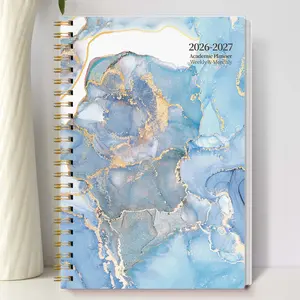 Trees Luxury Marble Style Monthly Planner 2026-2027, A5 Spiral Bound Academic Calendar, Planner Notebook, Weekly Planner, Premium Paper, Portable Size for College University Office Planning