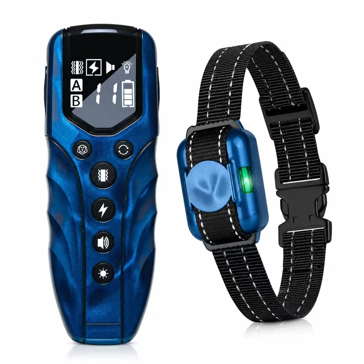 Dog Training Collar Stylish Remote Rechargeable Pet Training Aid, Beep, Vibrate, Shock, Lighting 4 Modes, Lightweight Waterproof Tailored for Small Dogs 5-120lbs & Medium Large Dogs, Indoor&Outdoor