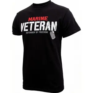 Marine USMC Men's Veteran Defender T-Shirt (X-Large),Black
