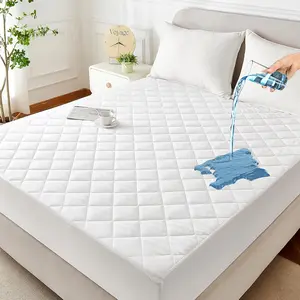 Premium 100% Waterproof Queen Size Mattress Protector, Breathable Mattress Cover Queen Size Bed, Cooling 3D Air Fabric Bed Pad Cover, Deep Pocket 8"-21"