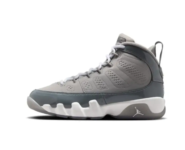 Air Jordan 9 Retro Casual Trainers - GS 6.5Y/8 WMNS Cool Grey, Nubuck Leather, All Seasons Men's Shoes, Retro Look, Signature Details, Brand New Replacement Box