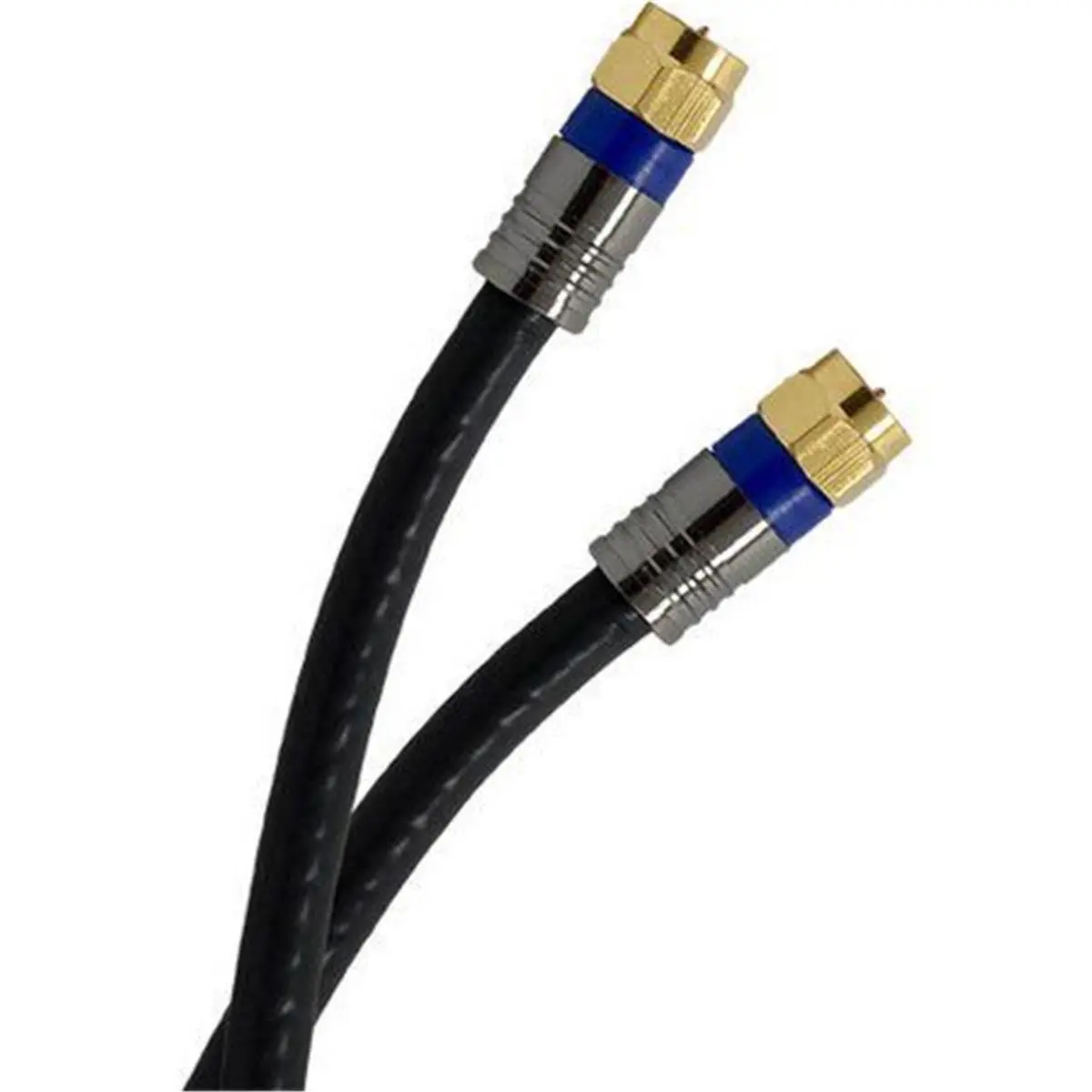212 MAIN Black RG6 Quad Shield Coax Cable - 25 ft, 4-Layer Shielding, F-Type Jack Connectors, Tech Accessories for Reliable FullHD1080p Digital Signal Connections