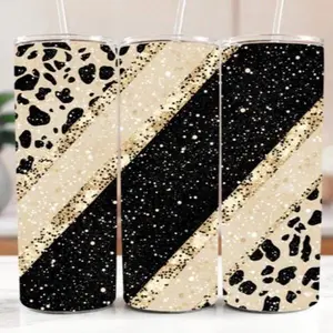 Black glitter | 20oz Skinny sublimation transfer print out (TRANSFER ONLY, NOT A FINISHED TUMBLER)