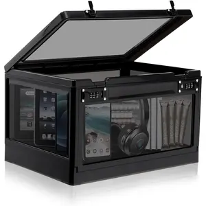 Large Lock Box for Personal Items, 24 Litre Combination Lockable Storage Box for Office Locker/School/Medicine/Snacks/Phone Jail/Electronic/Home