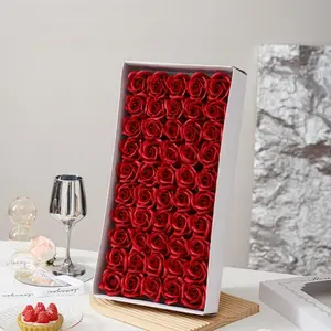 1 box of 50- Valentine's Day gift, simulated rose, eternal flower, Eternal Rose Flowers, creative soap bouquet gift box, holiday souvenir, birthday gift, graduation season, Valentine's Day bouquet