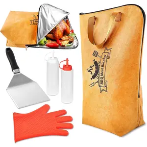 5-in-1 Grill Accessories Set with Insulated Meat Resting Blanket & Heavy Duty Spatula - BBQ Tools Kit, 5-Layer Heat Retention, Leak-Proof for Brisket Turkey Pork  Outdoor Barbecue