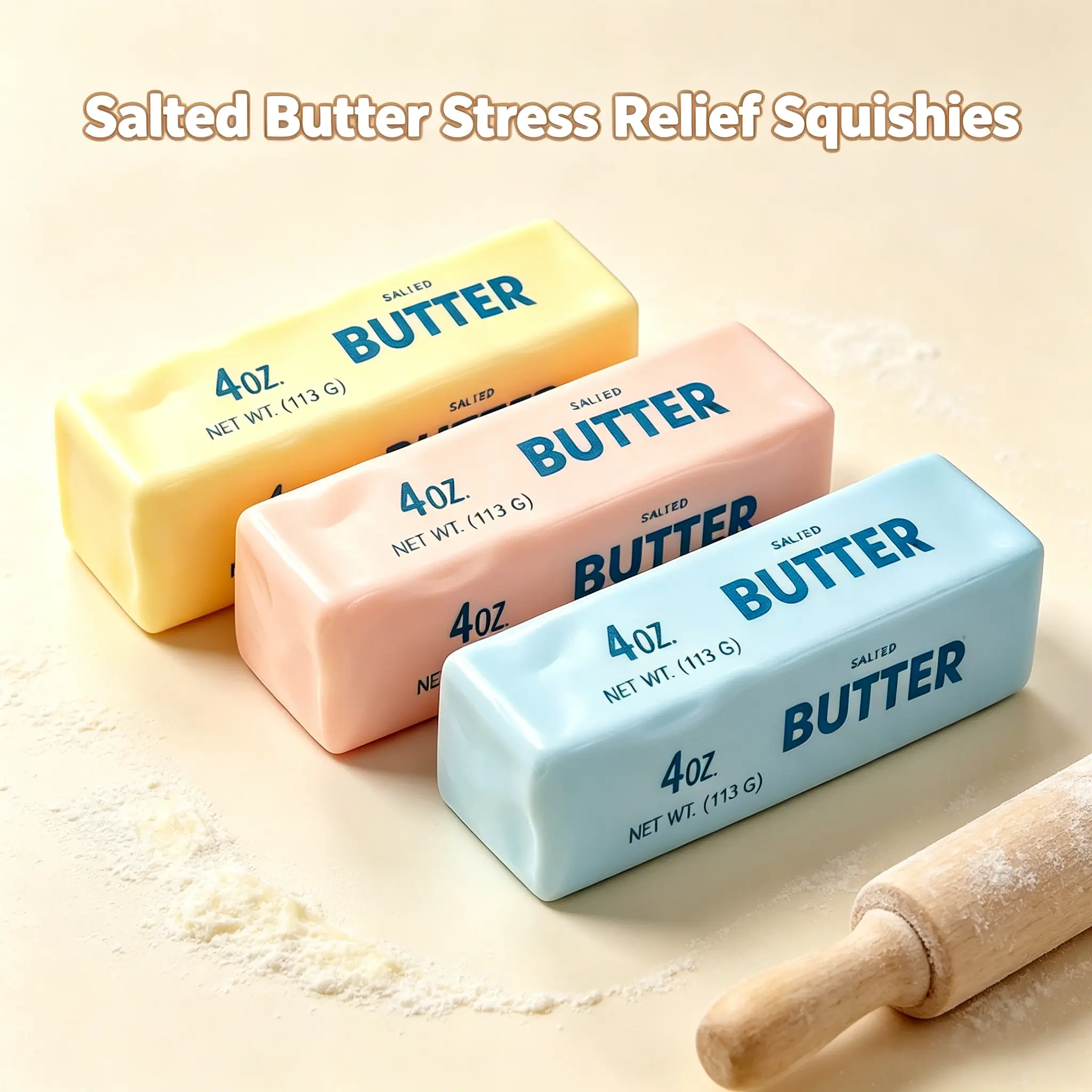[CrunchButter] 3-Color Crunchy Squishy ASMR Butter Toy, Viral Squishies Crunchy Unisex Fidget Toy for Adults’ Stress & Anxiety Relief