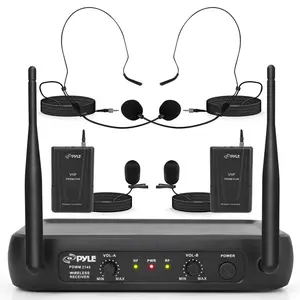 Dual Channel Wireless Mic System - Clear Sound, VHF, 2 Lavalier & Headset