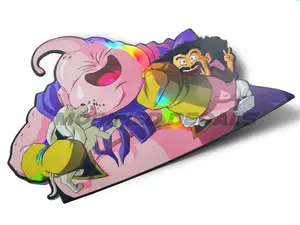 Silly Fat Buu Dragon Ball Z Holographic Weatherproof Anime Car Sticker