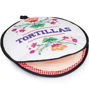 Tortilla Warmer Pouch (Blue Peacock, 12 Inch), Microwavable Fabric Tortilla Heater Pouch to Keep Tortillas Soft & Warm, Insulated Heat Keeper for Flour & Corn Shells, Ideal for Tacos & More by PixiPy