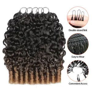 New 2026 ElNbeauty Burmese Curl Feather CrochetHuman Hair Bundles, Lightweight Pre-Separated SuperInvisibly Knot and Durable Reusable T30# Color 100%Human Hair 16-24inches Optional