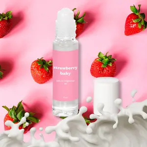 Strawberry Baby Scented Roll On Oil - Smells  Like Strawberry Milk, Caramel, Woods, and Musk Aroma Body Care