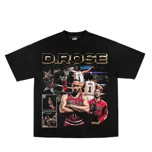 Graphic T-Shirt D. Rose Tee Graphic Print Unisex Short Sleeve T-Shirt, Casual Streetwear Cotton Tee for Men Women, Basketball Inspired Sports Fan Shirt, Vintage Hip Hop Summer Fashion Tee, Breathable Everyday Wear Camiseta