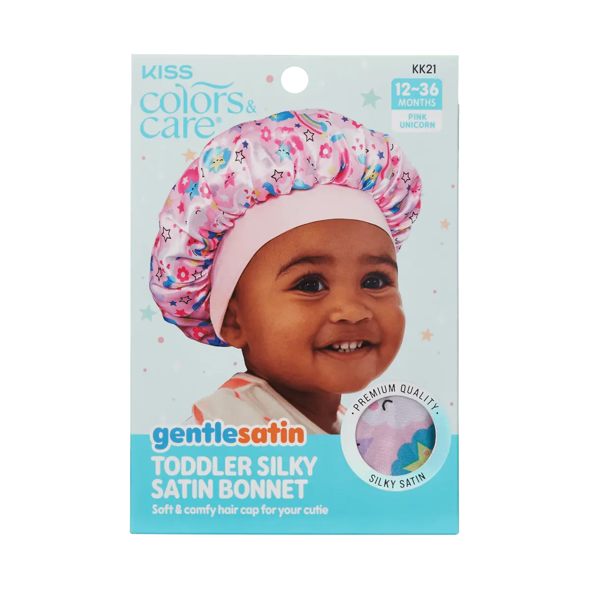 Kiss Colors & Care Toddler Silky Satin Bonnet | 12-36 months, Silk Bonnet, Sleep Bonnet, Hair Accessories