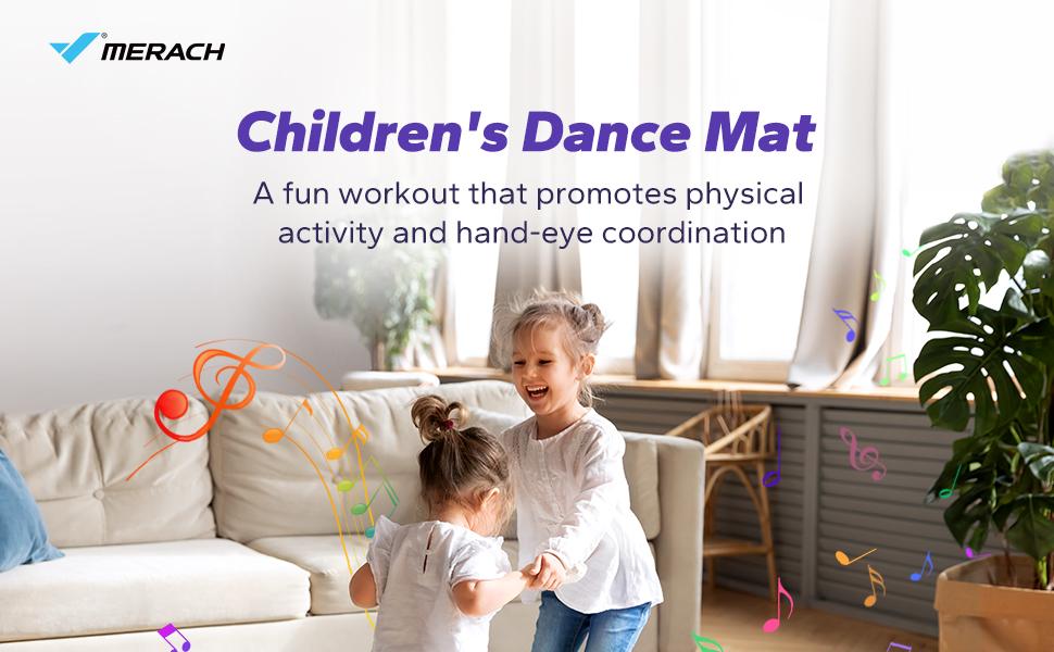 Merach Dance Mat Bluetooth Electronic Dance Pad with Light-up 6-Button 8-Button Built-in Music Dance Game Toy Gift for Kids Girls Boys 3-12 Years Old Portable Play