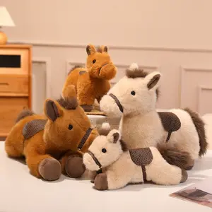 20cm Cartoon Horse Plushies Cute Pony Stuffed Toy Cuddly Stuffed Animal gray Brown Fine Horse Soft Doll Boy Girl Gift Soft Huggable