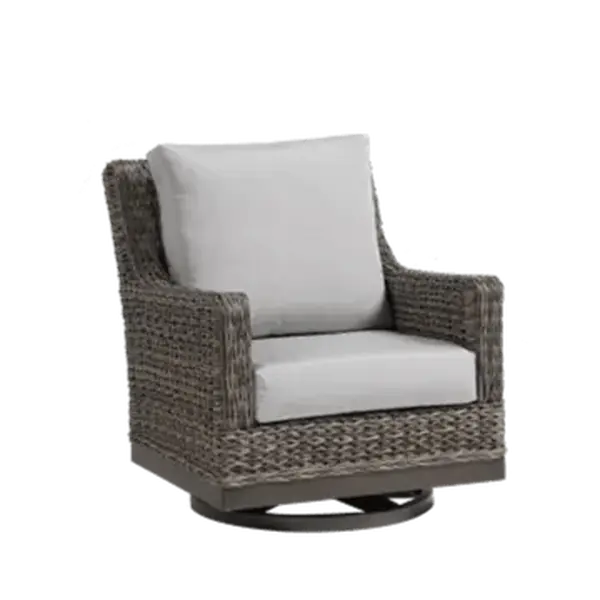 Ratana Boston Swivel Gliding Club Chair with Cash Ash Cushions