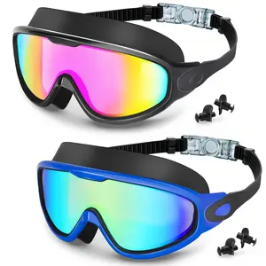 [Summervibes]MARISUN Swim Goggles 2 Pack for Adult Men Women, Anti-fog UV Protection No Leak 180° Wide View Clear Vision Pool Goggles