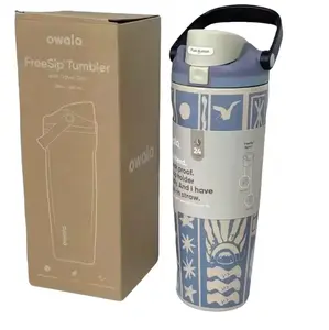 Owala 30oz FreeSip insulated water bottle in blue, leak-proof, with handle, perfect as a gift for friends, ideal for summer vacation