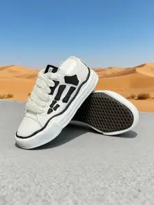 Deconstructed Skeleton Design Canvas Shoes, Colorblock, Couple Height Increasing Casual Sneakers, Low Top Flatform