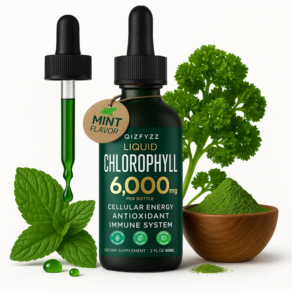 6000 mg Liquid Chlorophyll Nutritional Supplement - Natural Daily Vitamins, Energy Boost, Immunity Support, Detox Antioxidant Formula - 100% Vegan, GMO-Free
