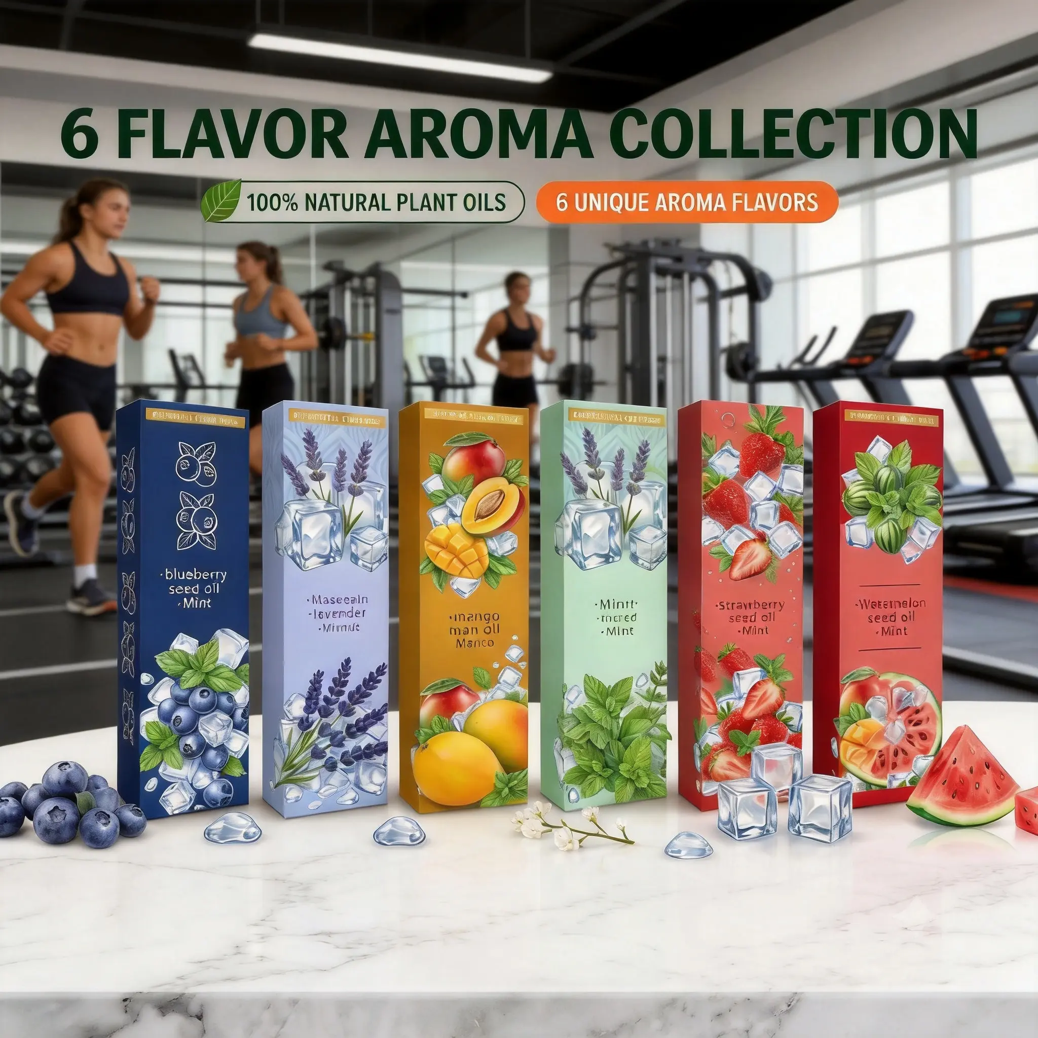 6 Flavor Aroma Collection - 100% Natural Plant Oils with 6 Unique Aroma Flavors for Enhanced Sensory Experience