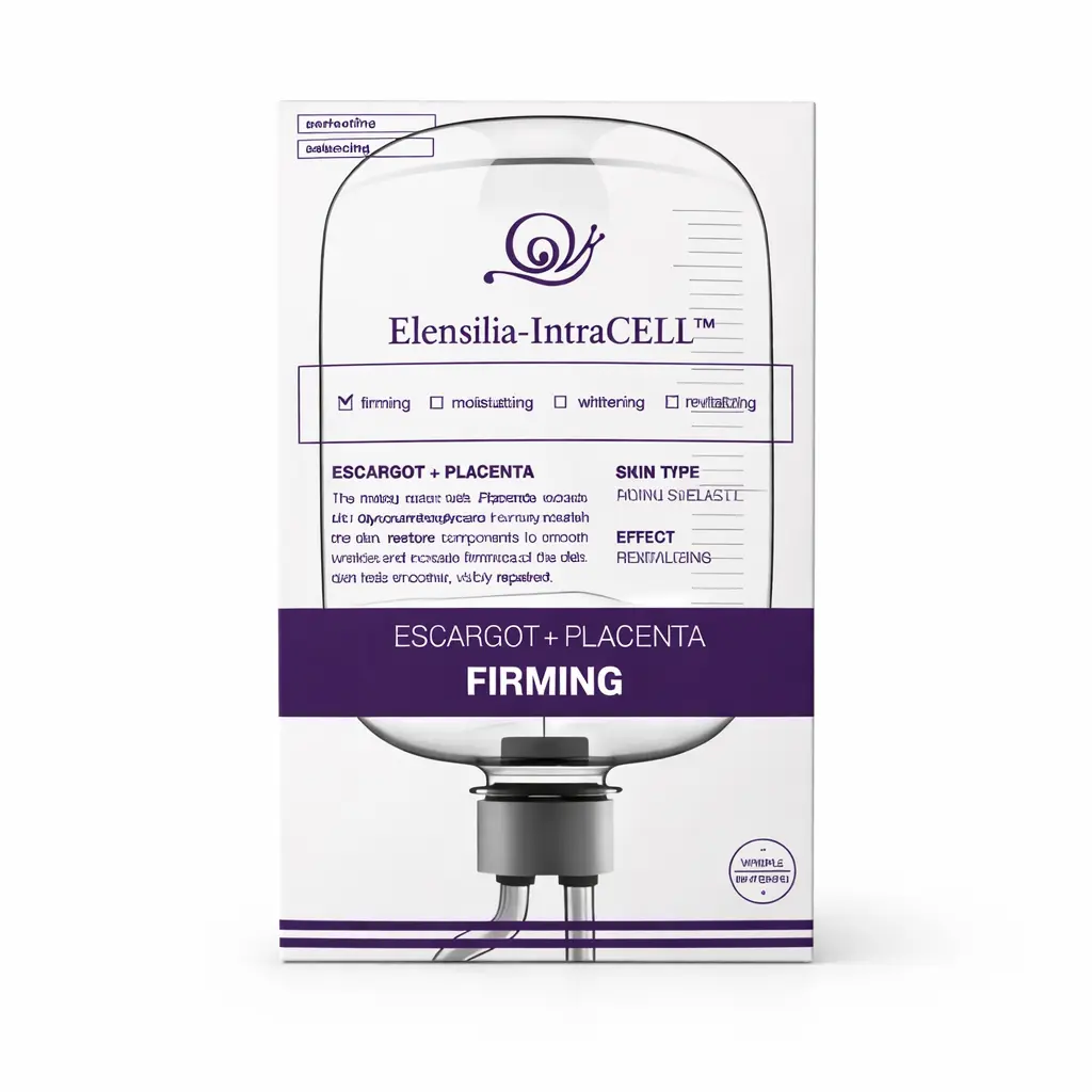 Elensilia IntraCELL Escargot + Placenta Firming Sheet Mask Korean Skincare with Snail Mucin & Hyaluronic Acid Deep Hydration Anti-Aging Skin Repair 10 Pack