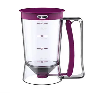 Trademark Global Pancake Batter Dispenser with Measuring Label - No Drip Dispenser