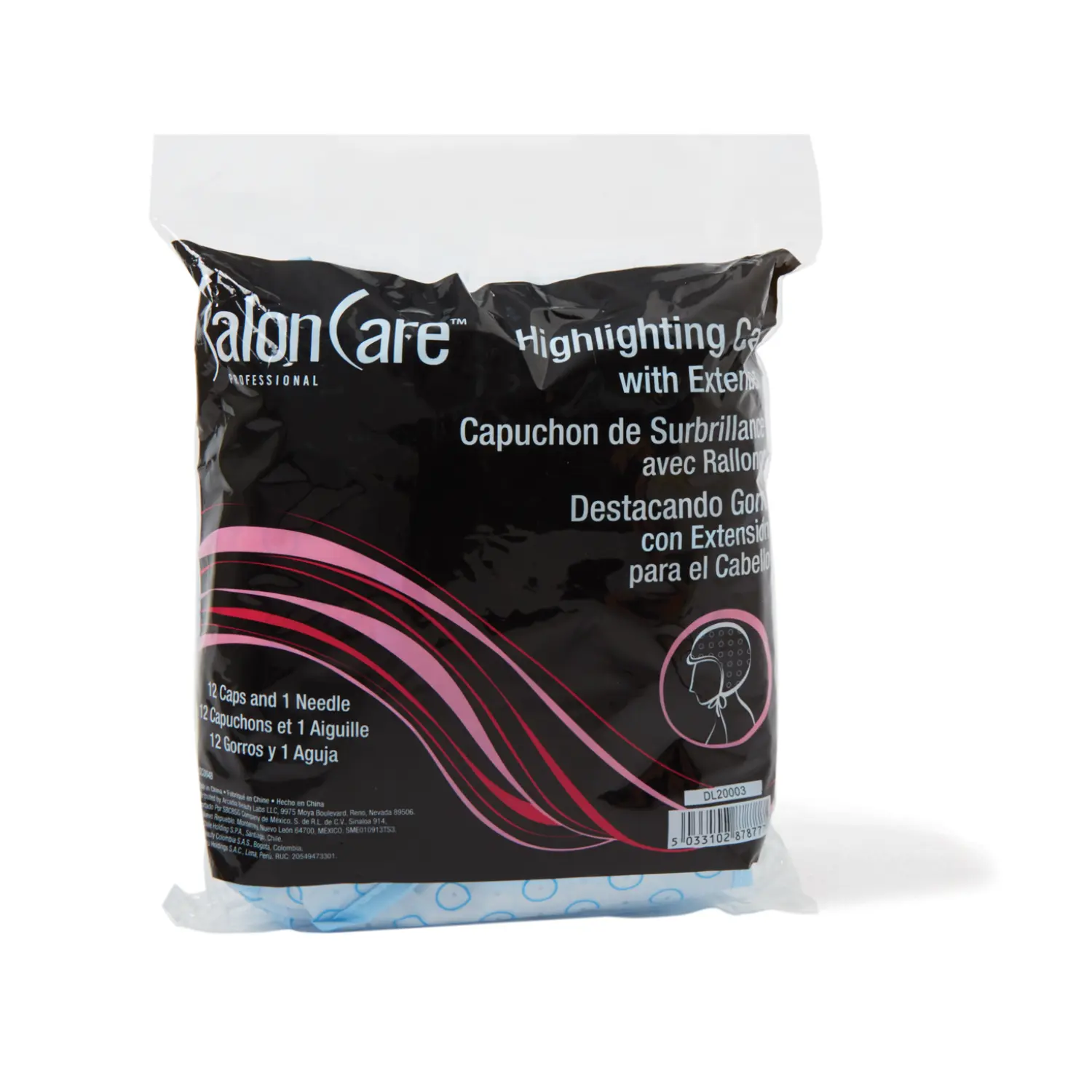 Salon Care Highlighting Cap by Arcadia Beauty Labs Llc - Double Lined with Bleed-Proof Inner Liner, Perforated Outer Liner, Neck Extender, Needle, Tie Strings, Secure Fit for Adults, Professional Tool for Precision Styling & Salon-Quality Results, 1 Count