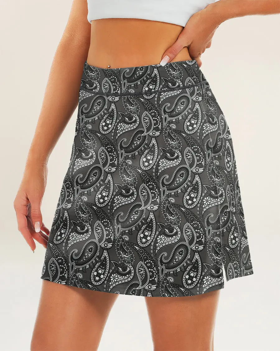 16" High-Waisted Elastic Waist Skort - Tennis Skirt with Pockets, Modest Athleisure Athletic Skirt with Shorts, Elastic Waist Skorts, Modest Athleisure Sport Skort