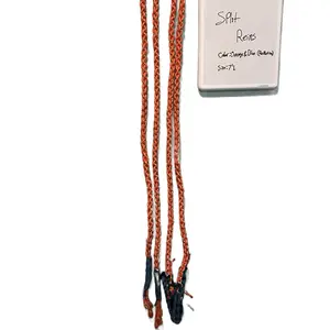 Split Reins - Orange & Blue Braided Design, Size 7' - As Shown in Picture
