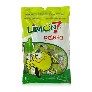 Paleta Limon 7 Salt & Lemon Powder Mexican Lollipop By Anahuac 30 Pieces