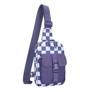 Casual Crossbody Bags - 2026 New Lightweight Checkered Sling Bag, Adjustable Strap, Main Pocket, Reinforced Trim, Versatile Storage for Travel, Hiking