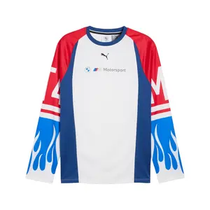 PUMA Mens Bmw M Motorsport Graphic Crew Neck Long Sleeve Casual Tops Casual - Blue