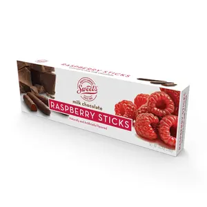 Milk Chocolate Raspberry Sticks - Gourmet Chocolate Covered Sticks, Chocolate Fruit Flavored Sticks, Gift Idea for Holidays, Gluten Free, Kosher - 10.5 oz Box