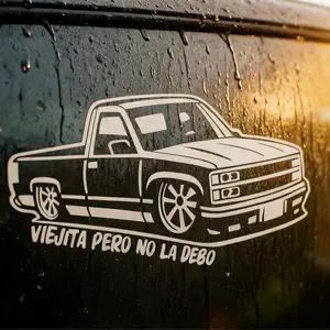 VIEJITA PERO NO LA DEBO Spanish Culture Stickers  for Car ,Wall, Window, Vehicle, Weather Resistant, Viral Vehicle Exterior Decoration for Bumper, Laptop, Toolbox