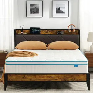 VIZIM Hybrid Mattresses in a Box, 10 & 12 Inch Memory Foam and Pocket Spring, Twin Full Queen Size Mattress, American style Breathable Bed with Motion Isolation & Pressure Relief