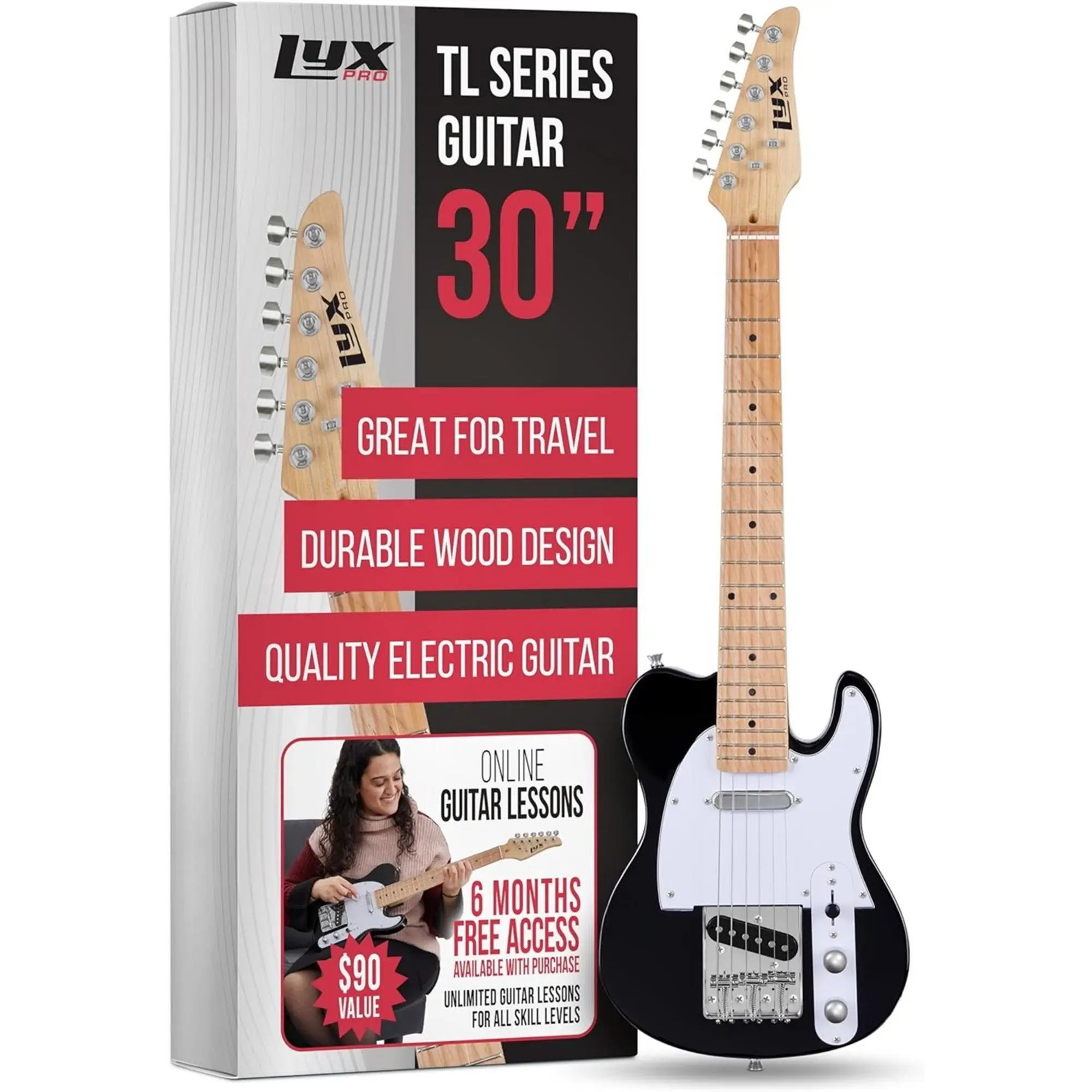 LYXPRO 30” Durable Solid Body TL Series Electric Guitar with 3-Way Switch, Tone Controls for Beginners & Intermediate Players