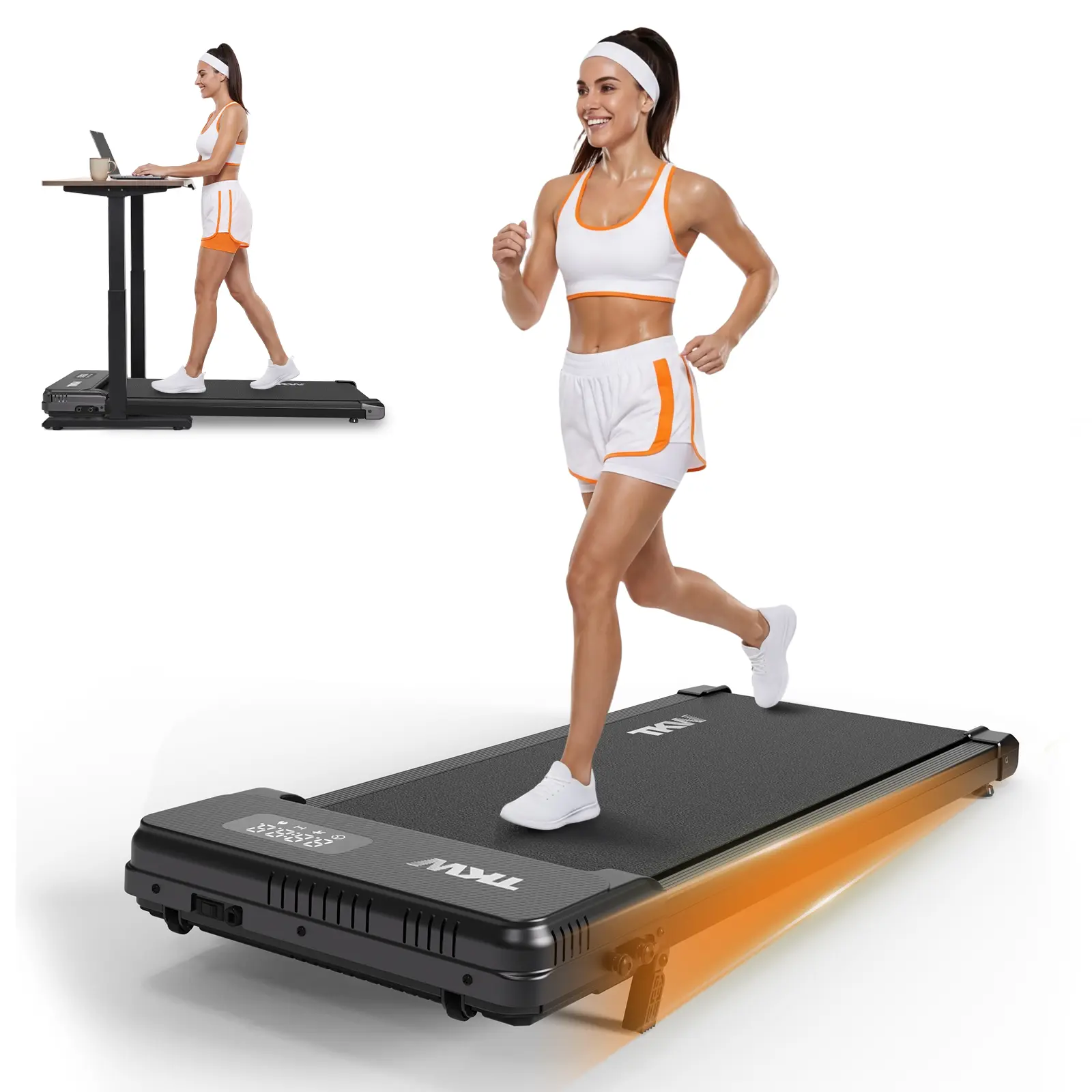 Under Desk Walking Pad with 5% Incline,  0.6-4.2MPH for Home 2.5HP Treadmills  Portable