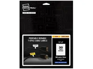 Avery AVE61539 1.25 x 2 in. Printable Durable T-Style Cable Labels